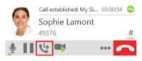 The Transfer this call button on the call panel