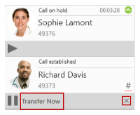 Windows Transfer Now button on the transfer target
