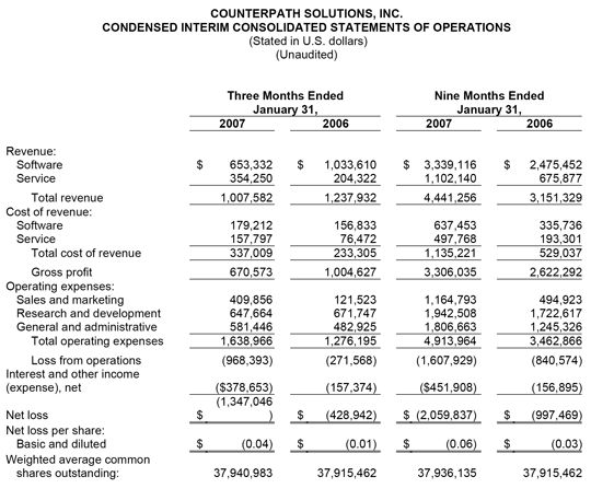 Q3 Fiscal 2007 Results - Image 2