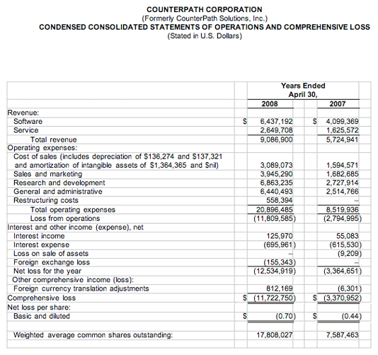 Fiscal 2008 Financial Results