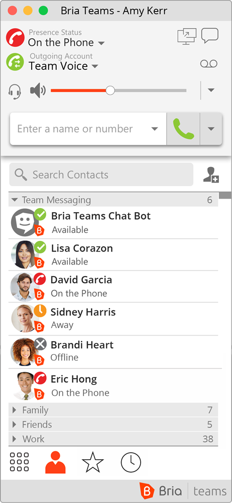 Bria Teams – contacts