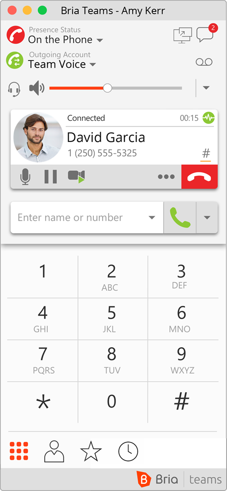 Bria Teams – on a call
